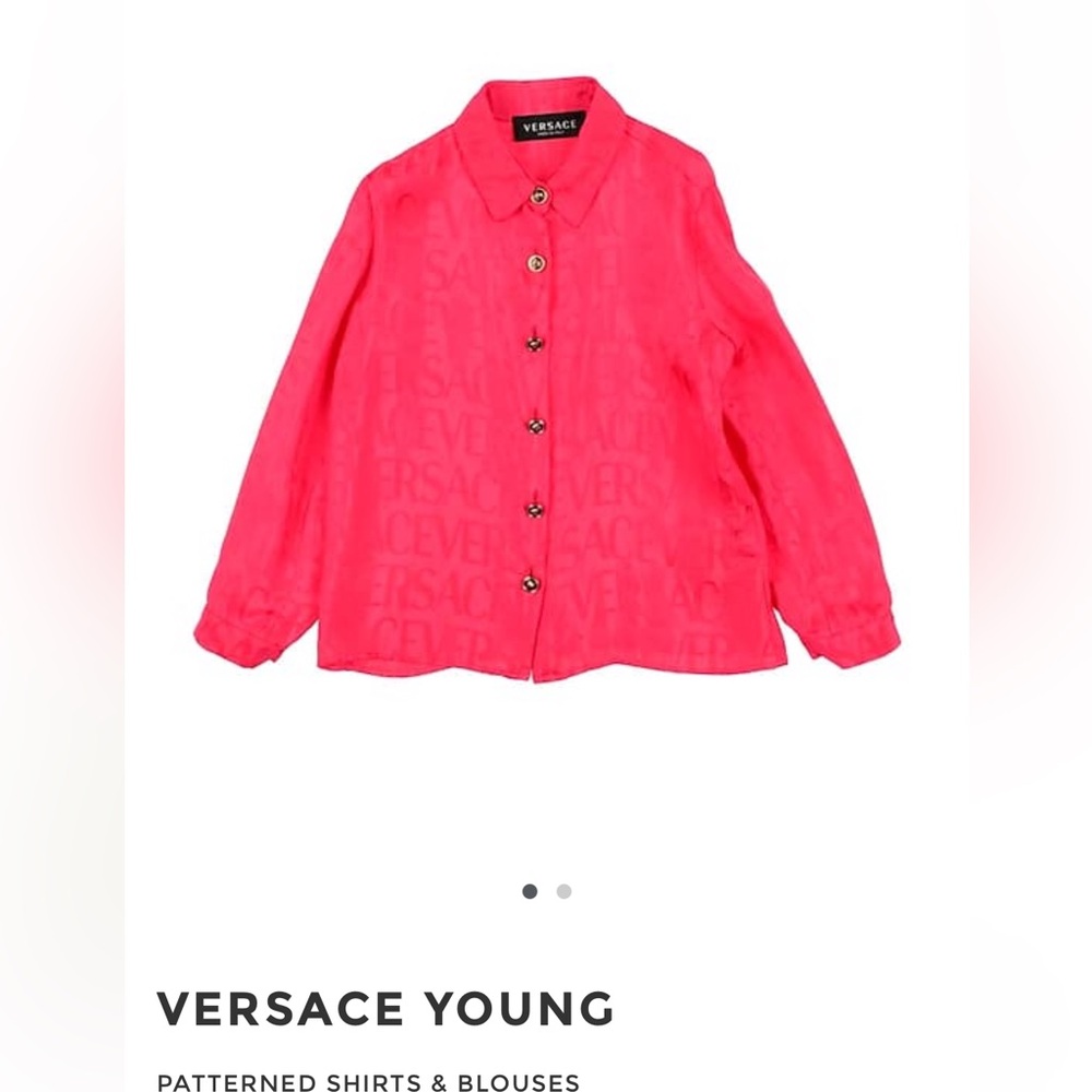 Versace Vibrant Pink Kids Button Down Shirt